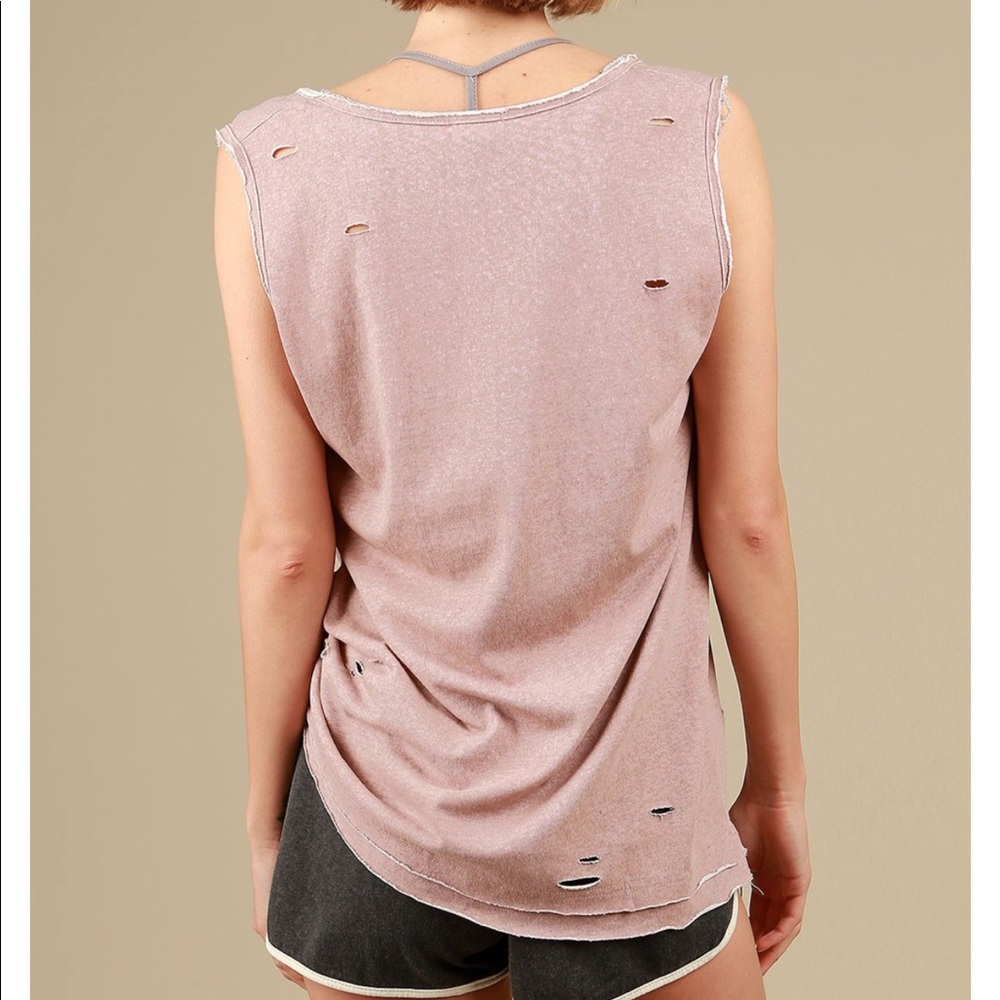 Distressed Olive Tank top - Picture 6 of 7